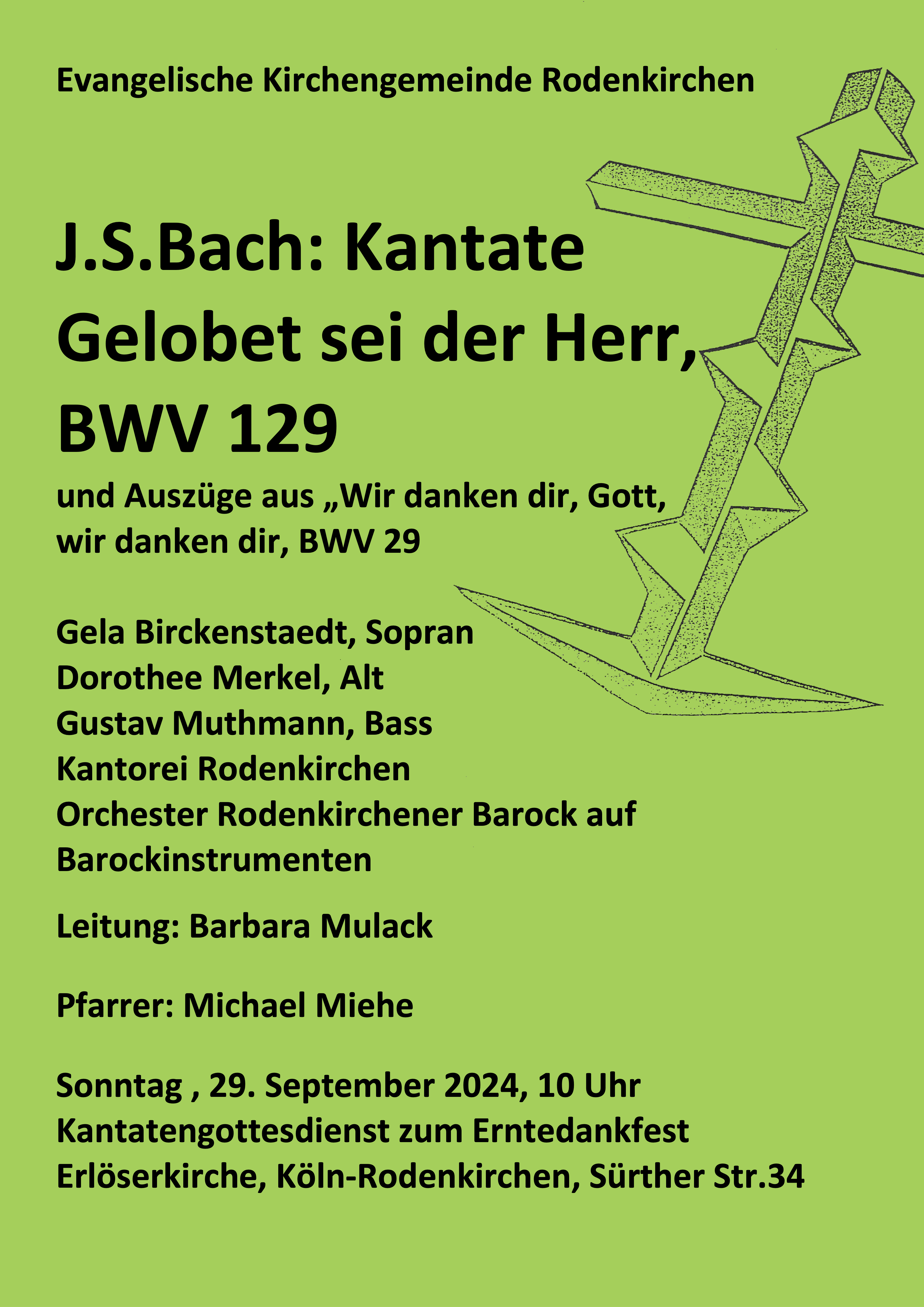 Read more about the article Festlicher Kantatengottesdienst zum Erntedankfest