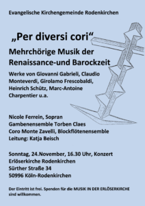 Read more about the article „Per diversi cori“ – Konzert am 24. November