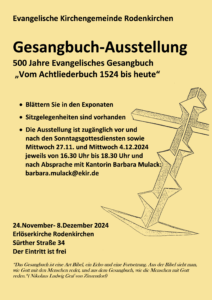 Read more about the article Ausstellung 500 Jahre Evangelisches Gesangbuch